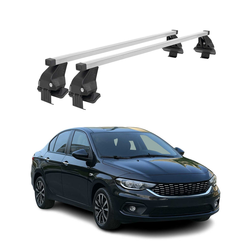 Barres de toit transversales pour Fiat Tipo 2016-2024 Acier Argent
