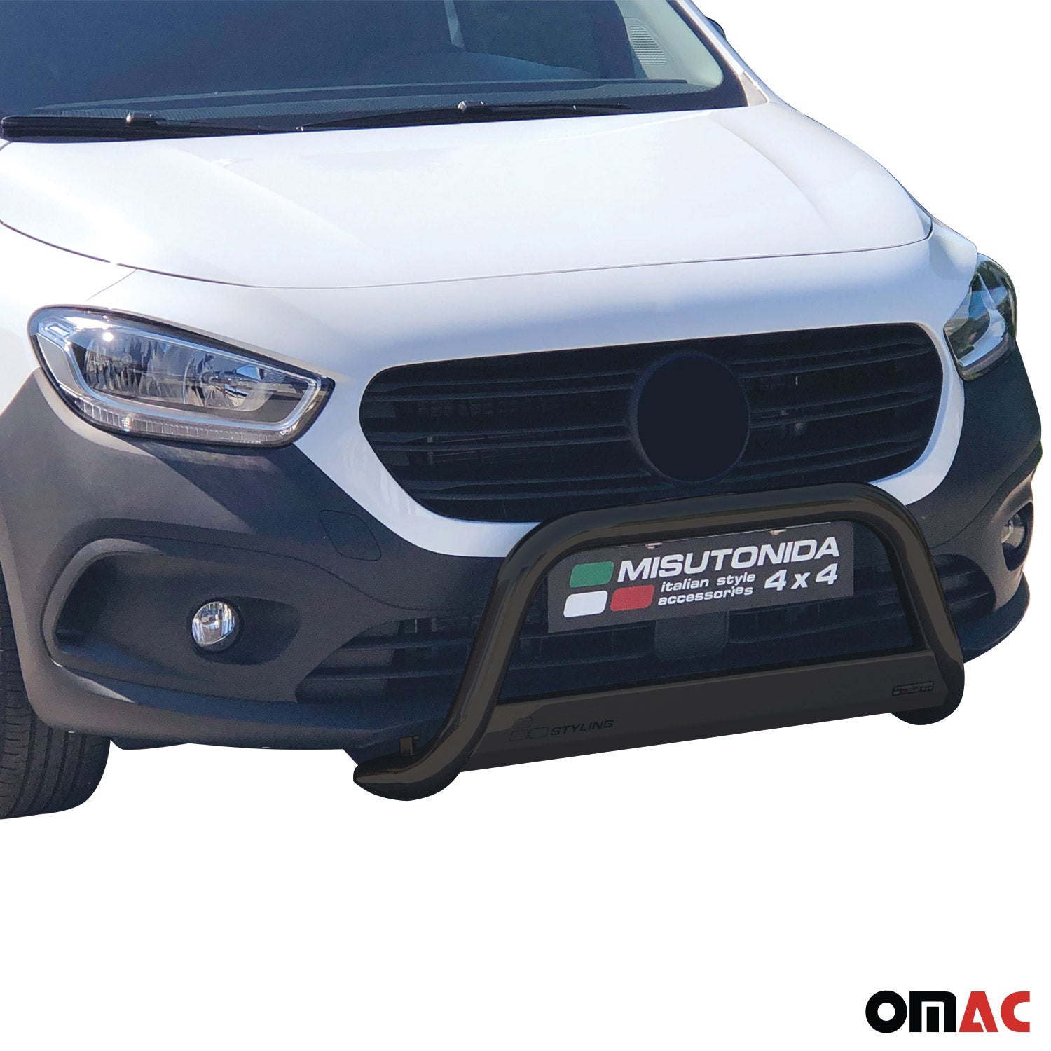 Pare-buffle Avant pour Mercedes Citan L2 2021-2026 63mm en Acier Inoxydable Noir