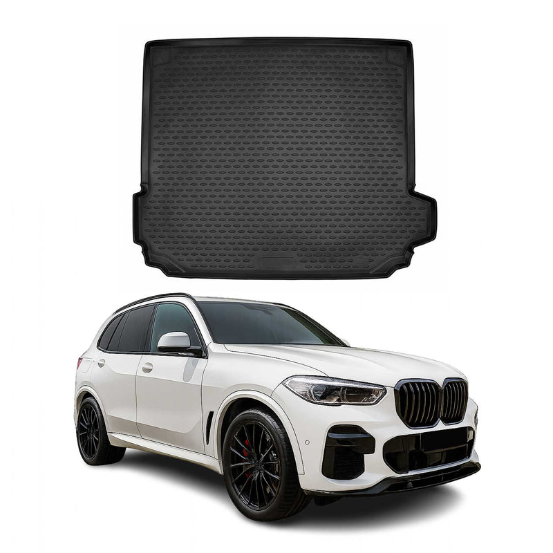 OMAC Tapis de coffre pour BMW X5 G05 2018-2025 en caoutchouc Noir