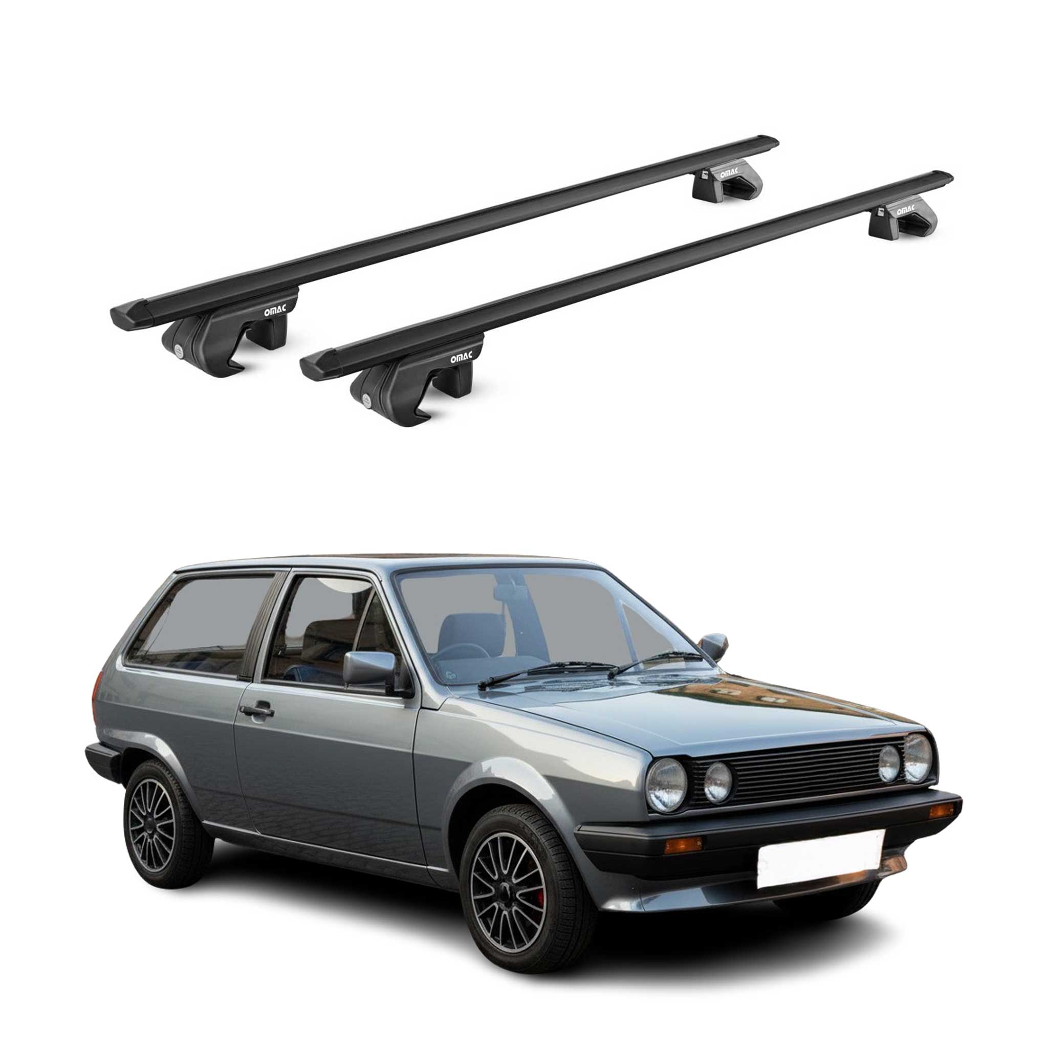 Barres de toit transversales pour VW Polo II 1981-1994 Alu Noir 2 pièces ABE