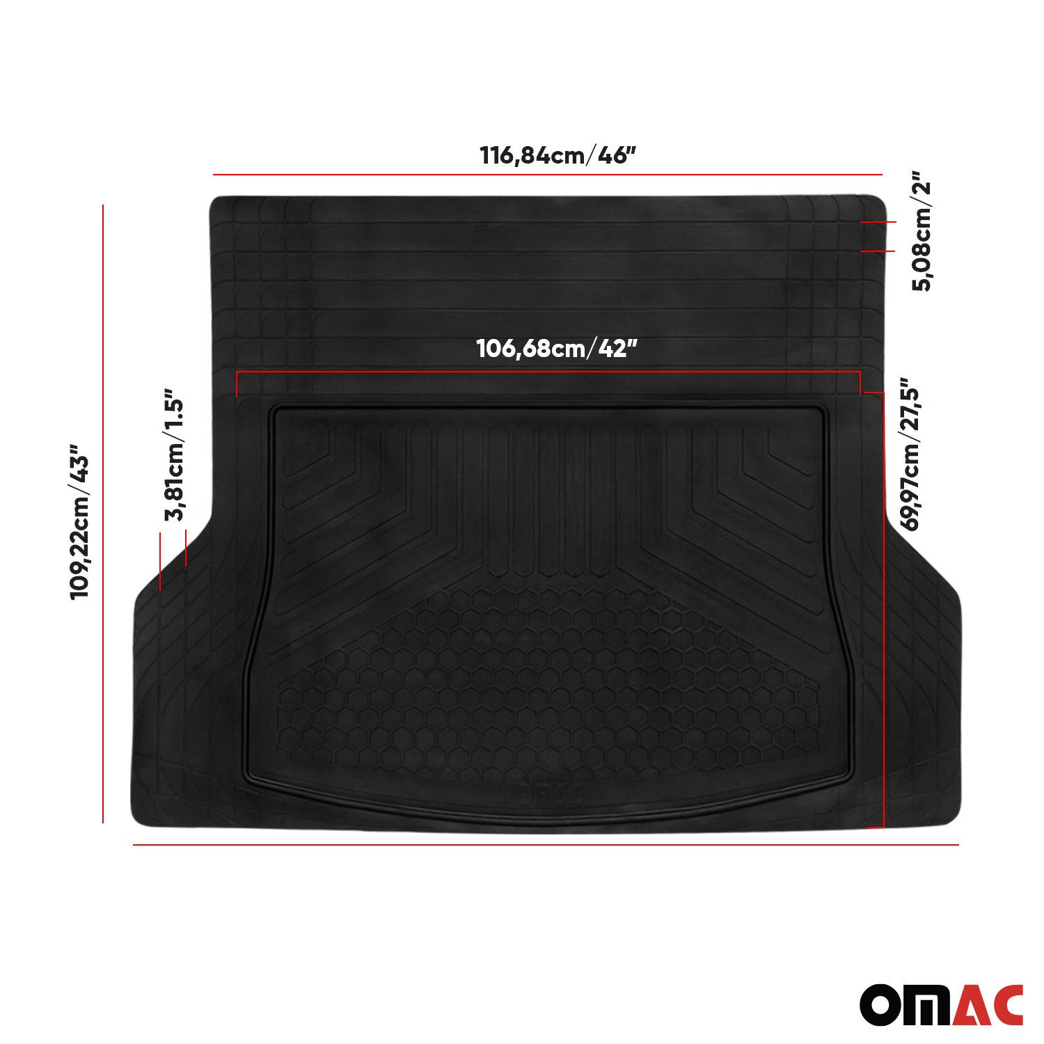 Réglable Tapis de coffre pour Alfa Romeo Tonale 2022-2026 toutes saisons Noir