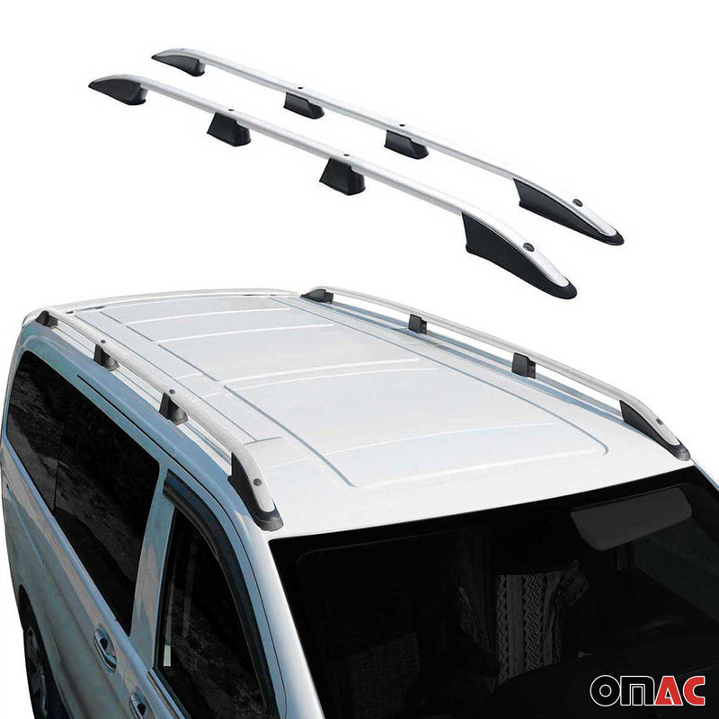 Barres de toit longitudinales pour VW Caddy 2003-2015 L2 Long Aluminium Gris