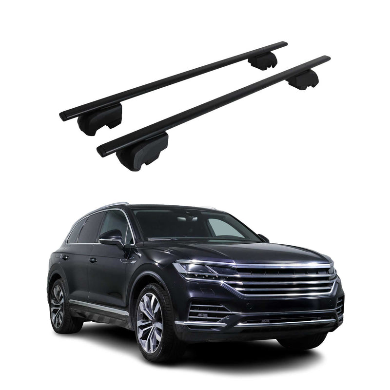 Barres de toit Transversales pour VW Touareg 2018-2023 Fer Noir ABE