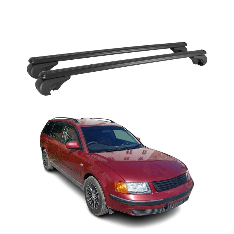 Barres de toit Transversales pour VW Passat Variant 1997-2005 Aluminium Noir