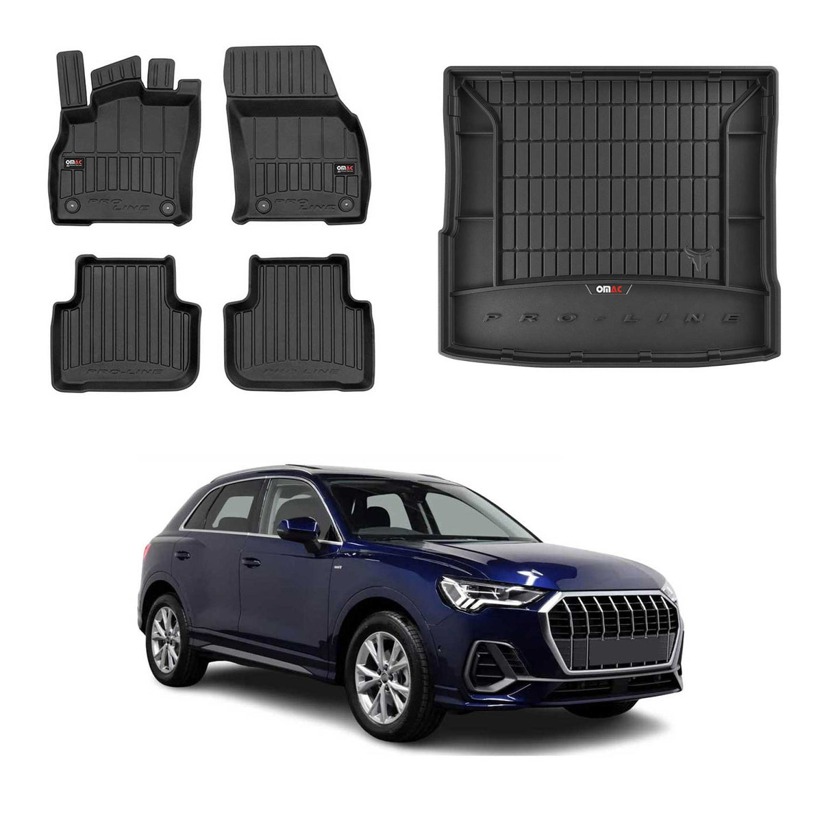 OMAC Kit Tapis de Sol et Coffre pour Audi Q3 Sportback 2019-2025