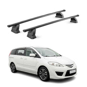 Barres de toit transversales acier pour Mazda 5 2005-2015 TÜV 75 kg Noir 2Pcs