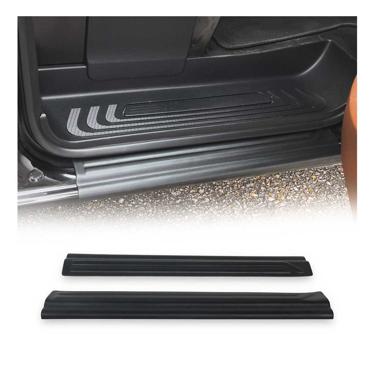 Couverture de Seuil de porte pour Mercedes Vito W447 2014-2025 ABS Noir 2 Pcs