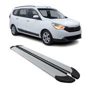 Marchepieds Latéraux pédale pour Dacia Lodgy 2012-2024 Aluminium Argent 2Pcs