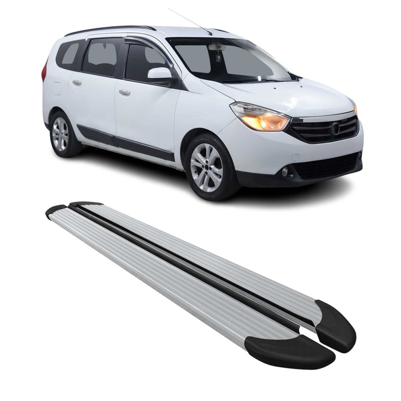 Marchepieds Latéraux pédale pour Dacia Lodgy 2012-2024 Aluminium Argent 2Pcs