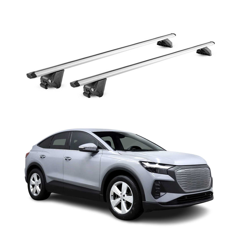 Barres de toit transversales pour Audi Q4 2021-2025 Alu Gris Argenté 2Pcs ABE