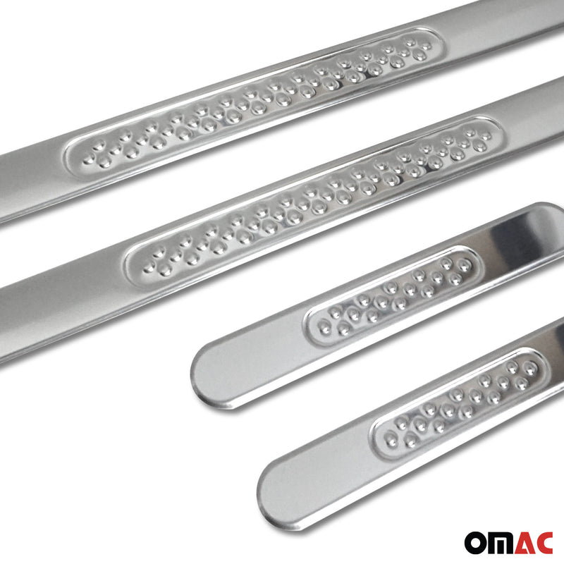 Seuils de porte pour Dacia Duster 2010-2025 50x3,5 cm & 17,5x2,5 cm Chromé 4x