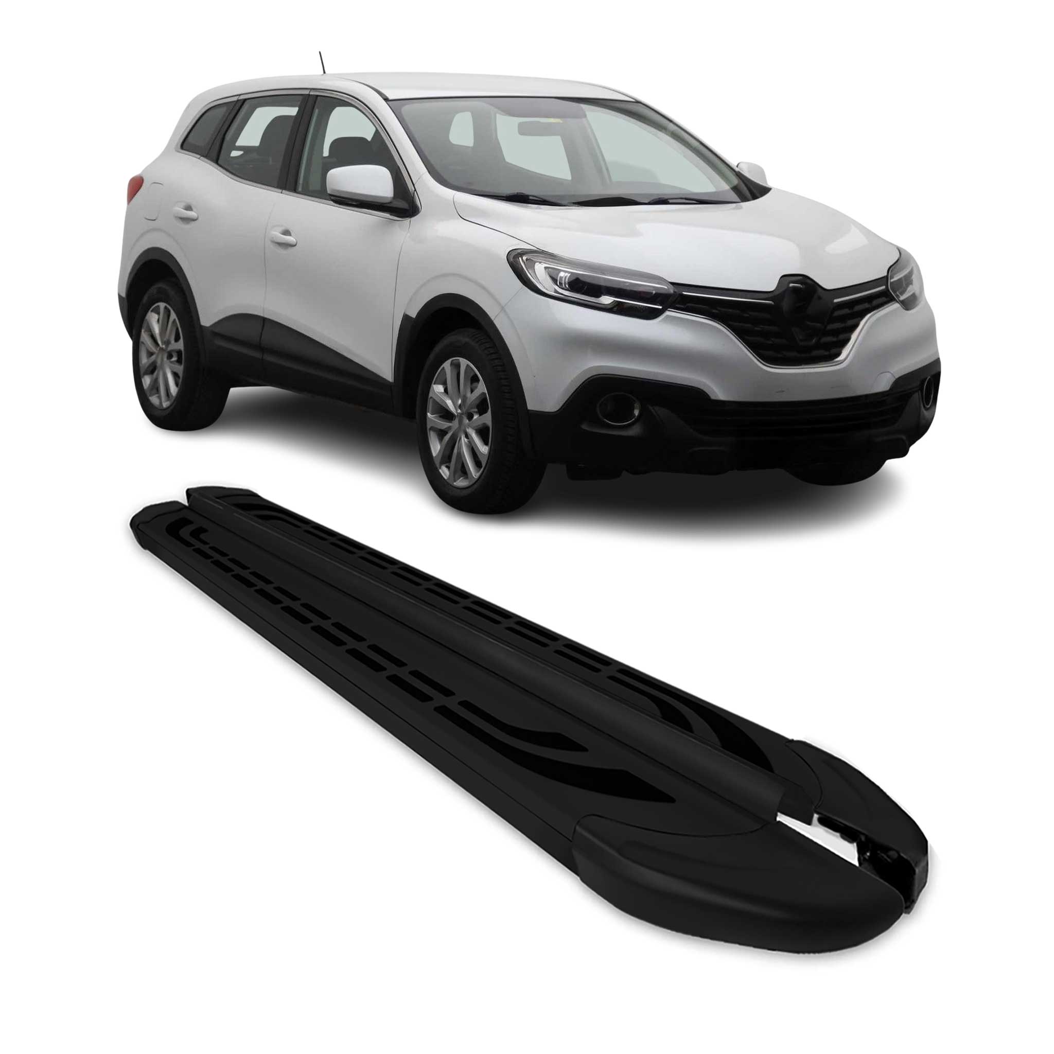 Marchepieds Latéraux pédale pour Renault Kadjar 2015-2022 Aluminium Noir 2Pcs