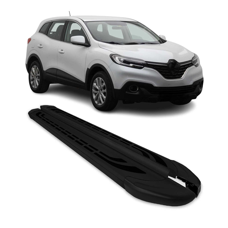Marchepieds Latéraux pédale pour Renault Kadjar 2015-2024 Aluminium Noir 2Pcs