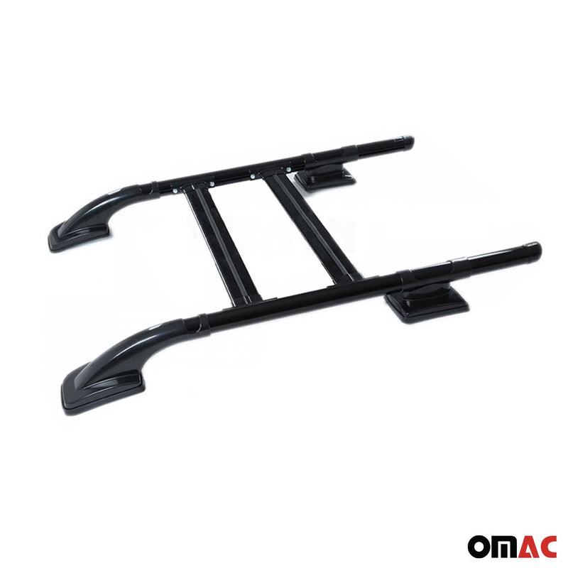 KIT Barres de toit trans+long pour Isuzu D-Max 2006-2012 Aluminium Noir