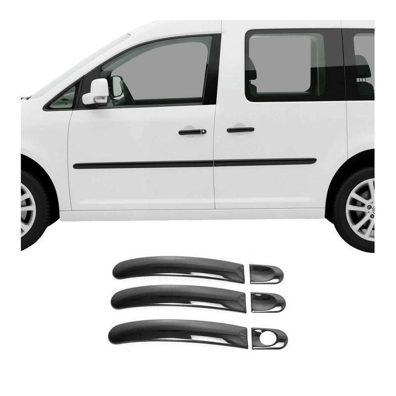 Couverture poignée de porte pour VW T6 T6.1 2015-2024 3Portes 6pcs inox foncé