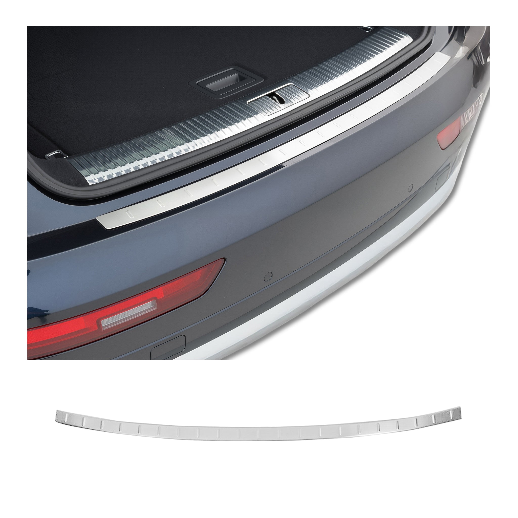 Protection seuil de pare-chocs arriére pour Audi Q5 FY mk2 2017-23 Acier Brossé