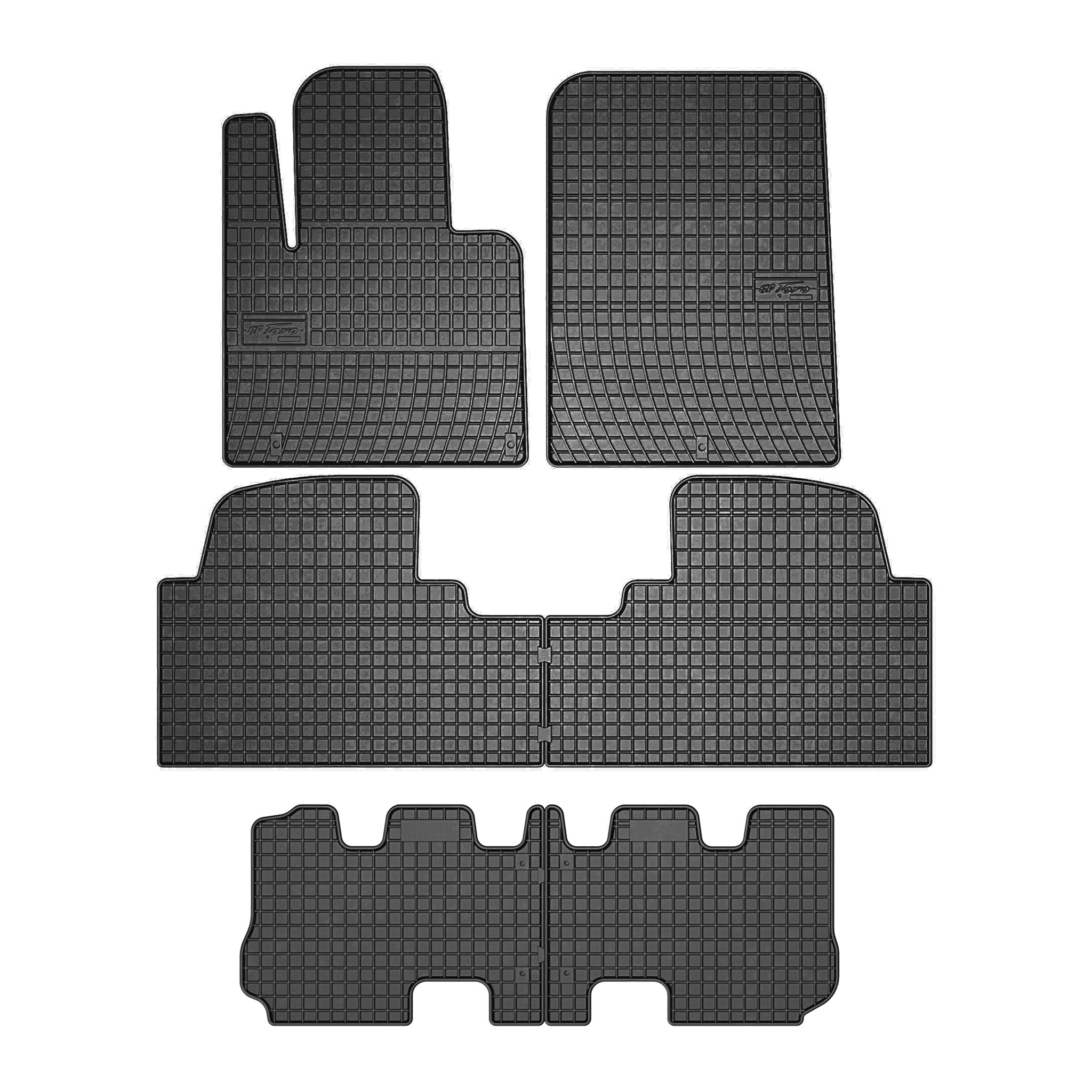 OMAC Tapis de Sol pour Hyundai Santa Fe 2015-2018 3ème rangée Noir Caoutchouc
