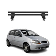 Menabo Barres de toit Transversales pour Chevrolet Aveo T250 2005-2011 Alu Noir
