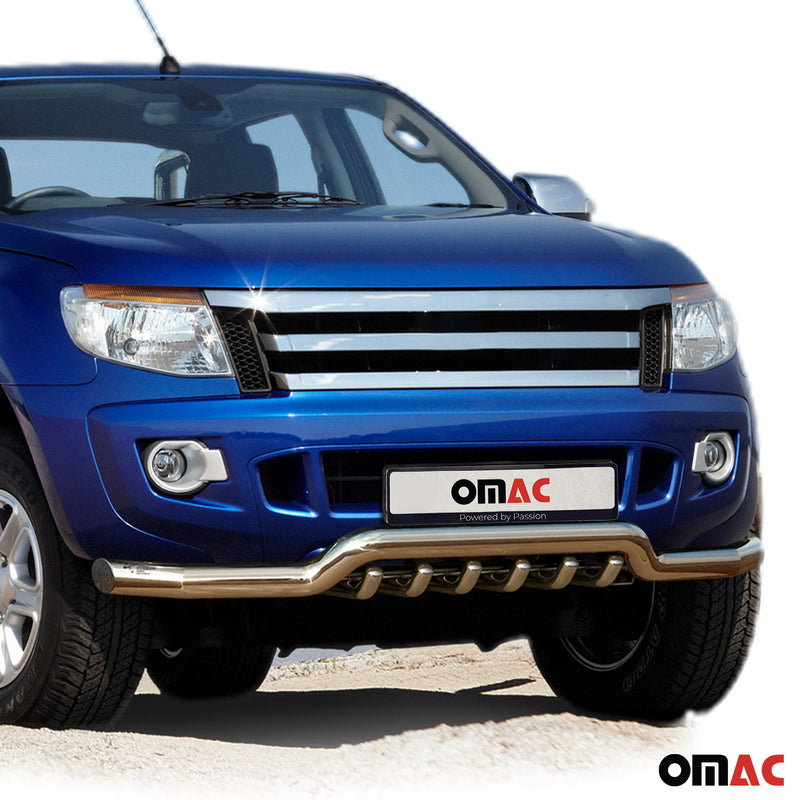 Pare-Buffle Avant Pour Ford Ranger 2011-2015 Acier Argent