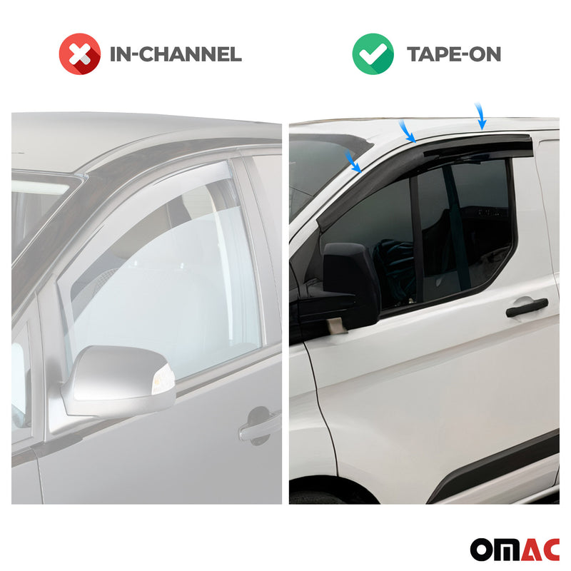 Déflecteurs de Vent pluie d'air pour Renault Master Opel Movano 1998-2009 Noir