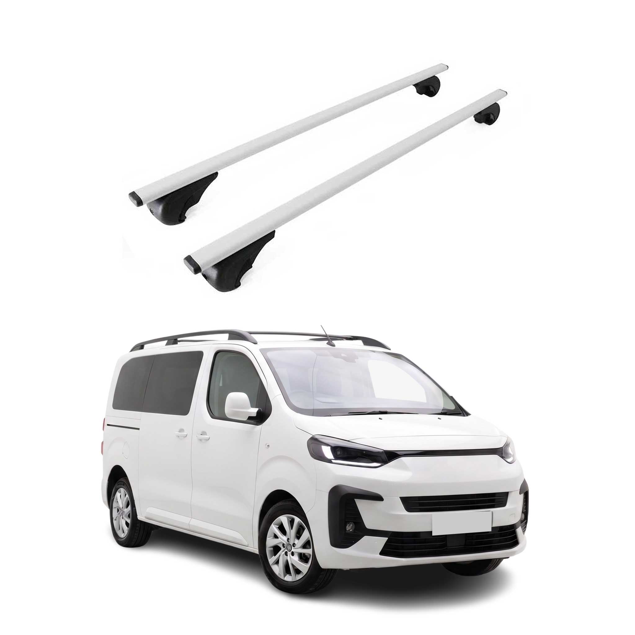 Barres de toit Transversales pour Fiat Scudo 2022-2026 Fer Gris 2Pcs
