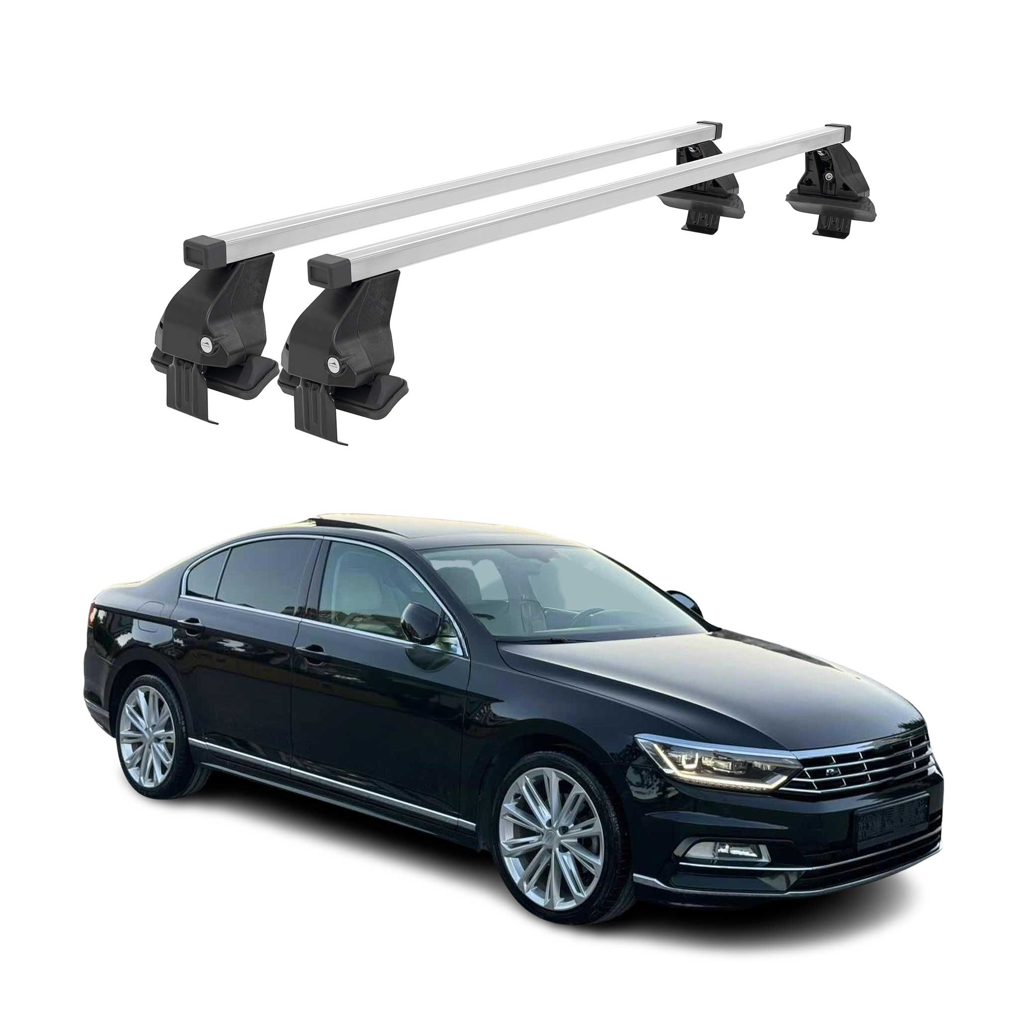 Barres de toit transversales pour VW Passat B8 2014-2020 Acier Gris