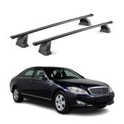 Barres de toit transversales acier pour Mercedes Classe S W221 2006-2013 Noir 2x