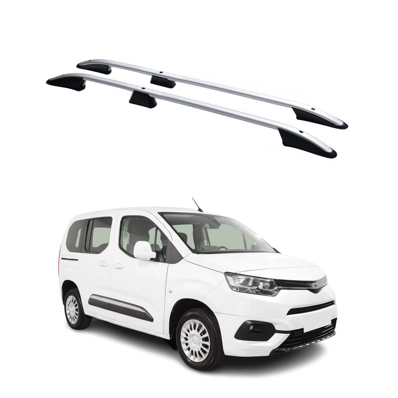 Barres de toit longitudinales pour Toyota Proace City 2019-2024 L1 Alu Gris