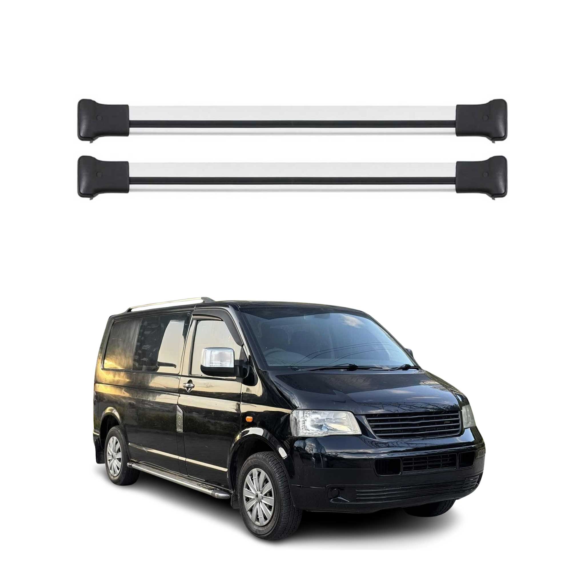 Barres de toit pour VW T5 T6 Transporter Multivan Caravelle 2003-2024 Gris 2Pcs