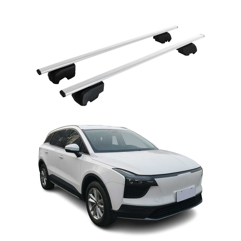 Barres de toit Transversales pour Aiways U5 2020-2023 Fer Argent ABE