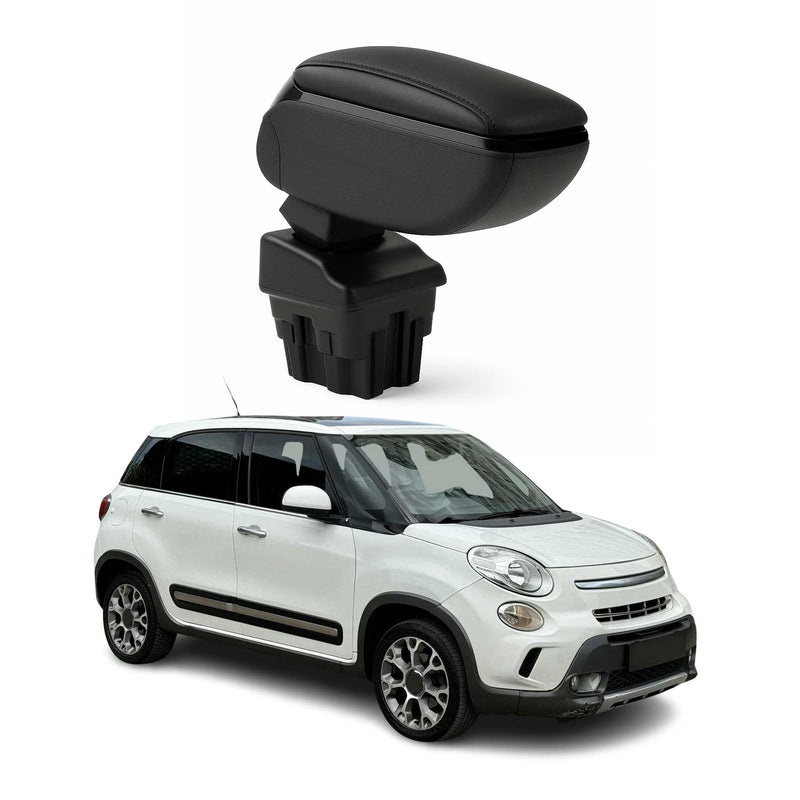 Accoudoir pour Fiat 500L 2013-2017 Vinyl Abs Noir Coulissant