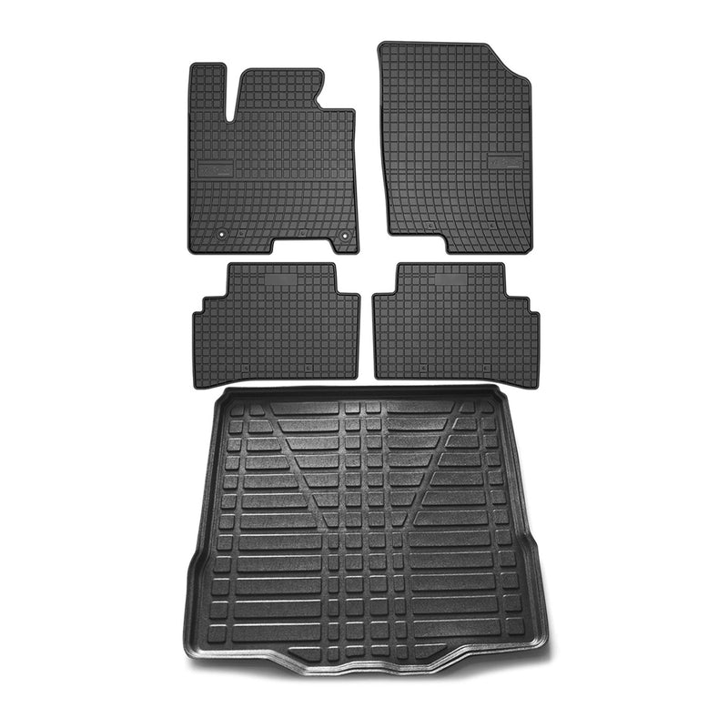 Kit Tapis de sol et coffre pour Ford Focus mk4 2019-2024 Berline TPE Noir