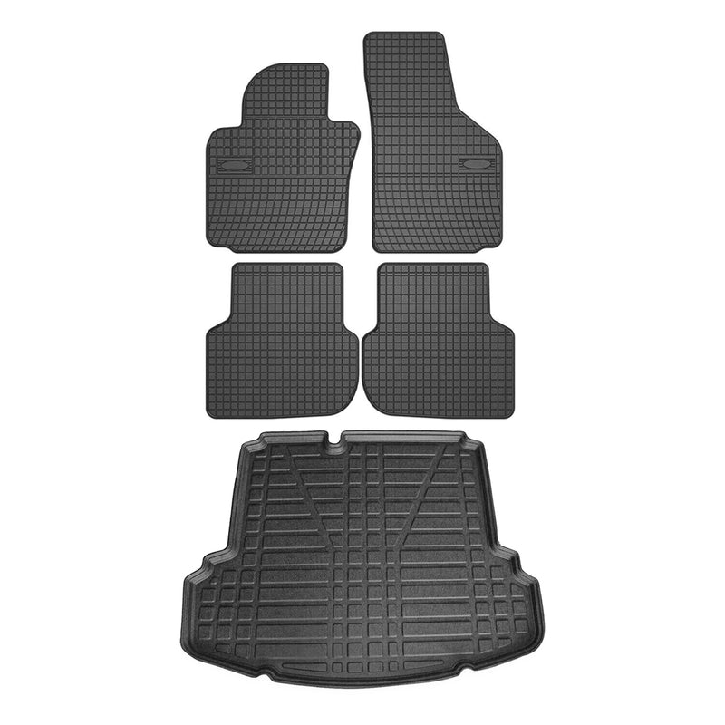 Kit Tapis de sol et coffre pour VW Jetta 2011-2014 Berline TPE Noir