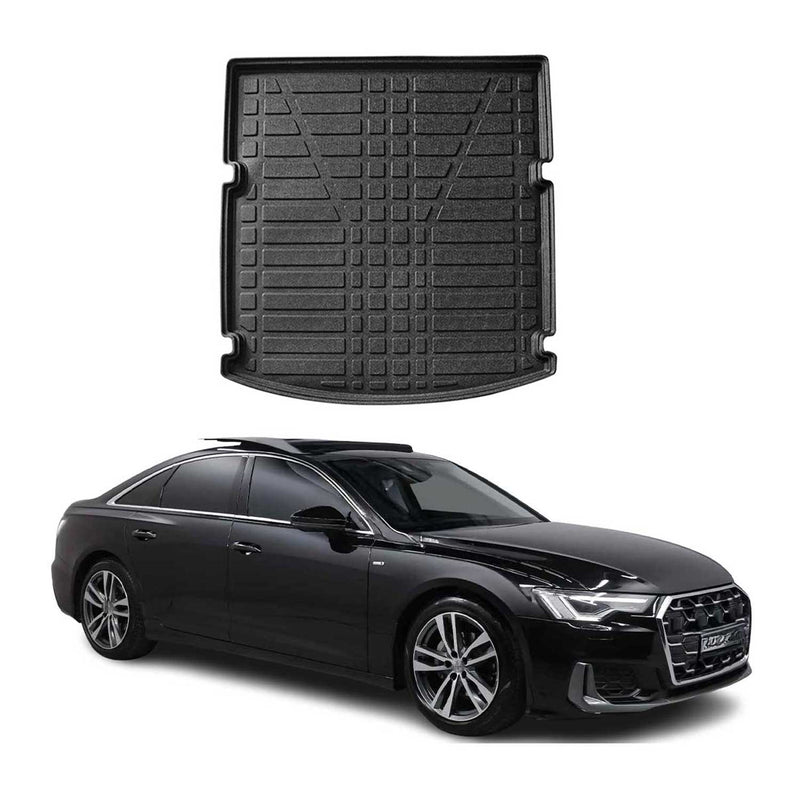 Tapis de coffre pour Audi A6 S6 C8 Berline 2018-202 caoutchouc TPE Noir