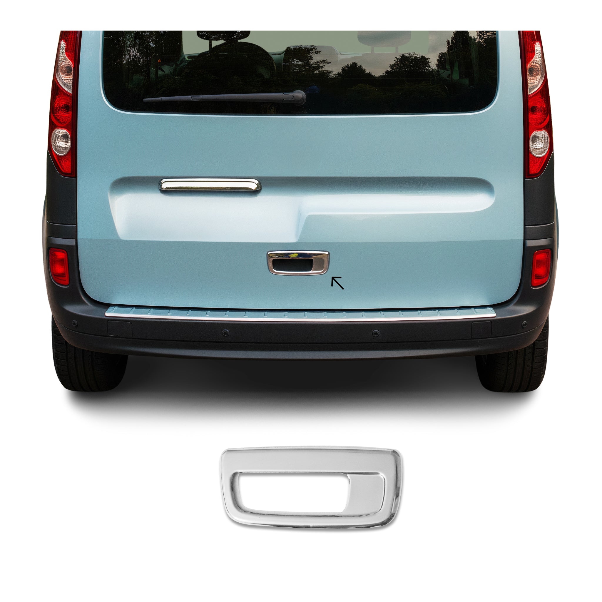 Garniture supérieure de Coffre pour Renault Kangoo 2008-2017 acier inox