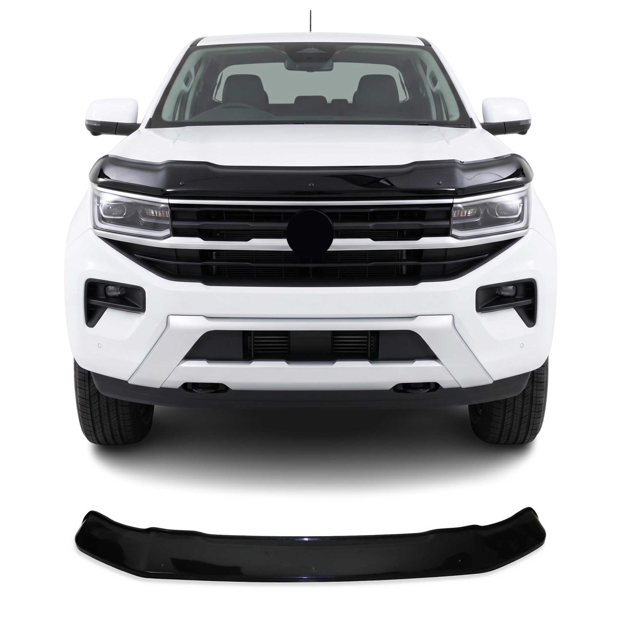 Deflecteurs d'air capot de voiture pour VW Amarok mk2 2023-2026 1Pc noir ABS