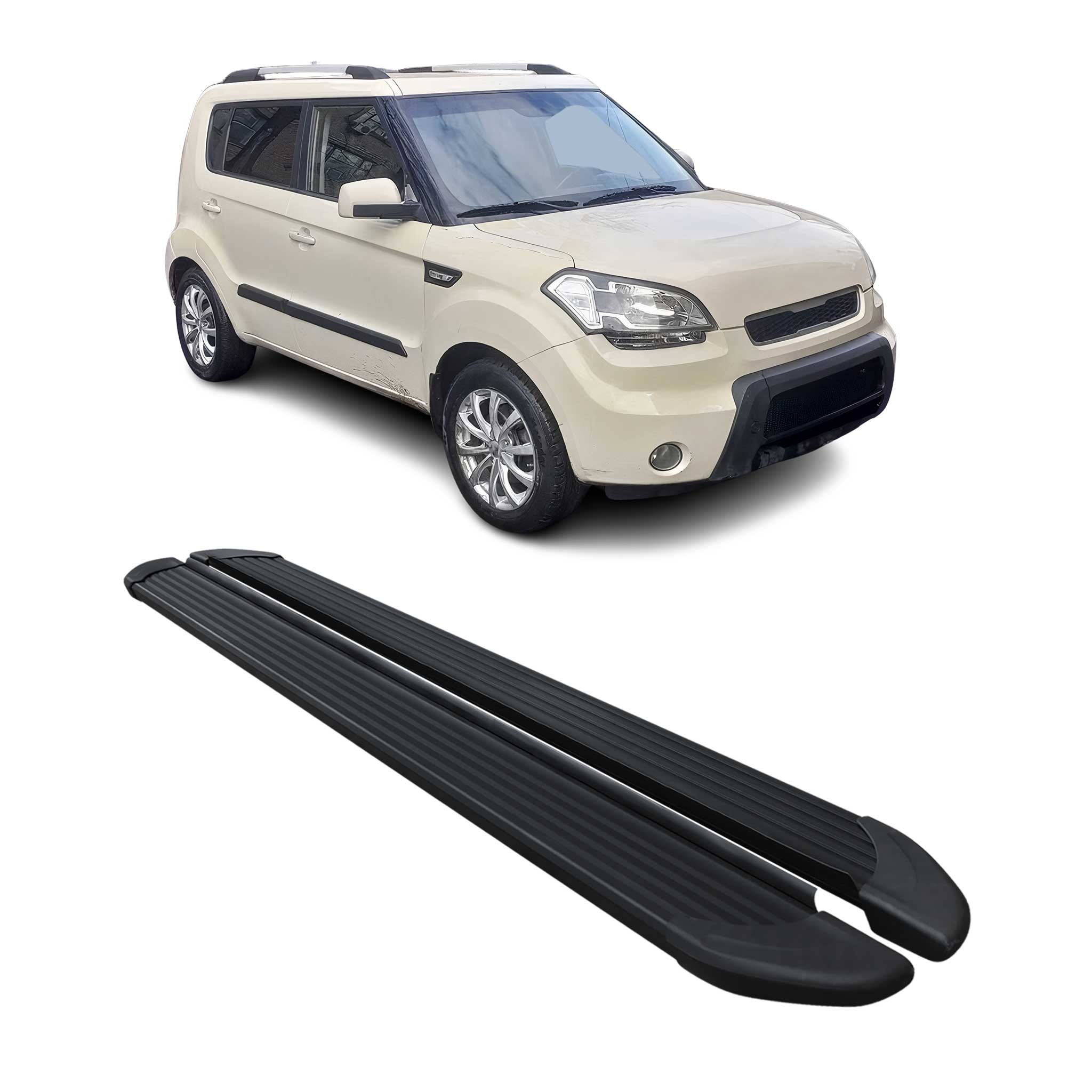 Marchepieds Latéraux pédale pour Kia Soul 2008-2014 Noir Aluminium 2Pcs