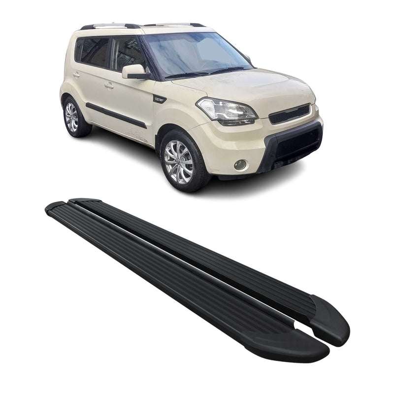Marchepieds Latéraux pédale pour Kia Soul 2008-2014 Noir Aluminium 2Pcs