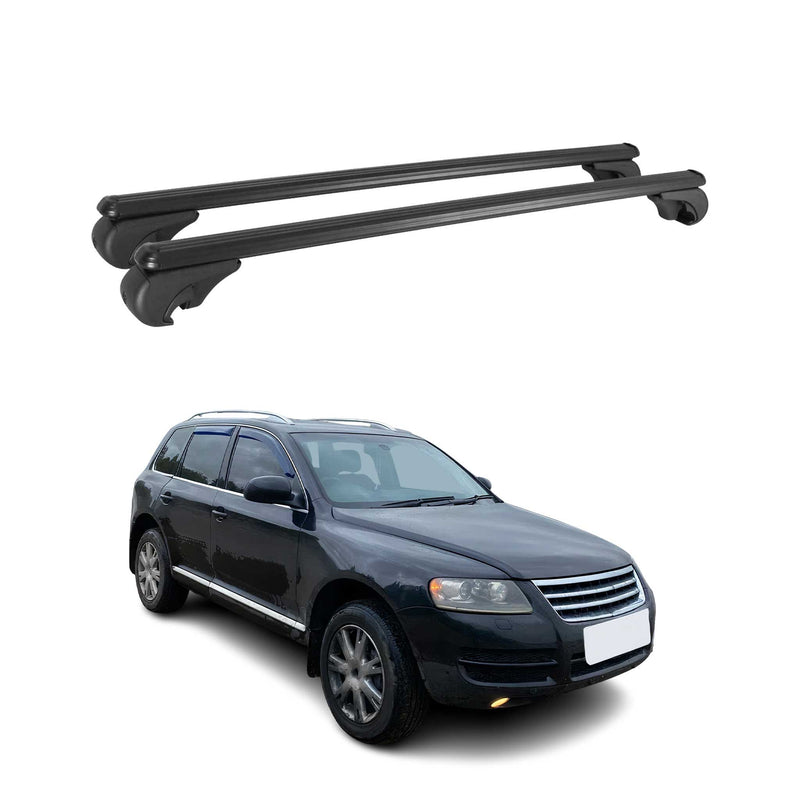 Barres de toit Transversales pour VW Touareg 2002-2010 Aluminium Noir
