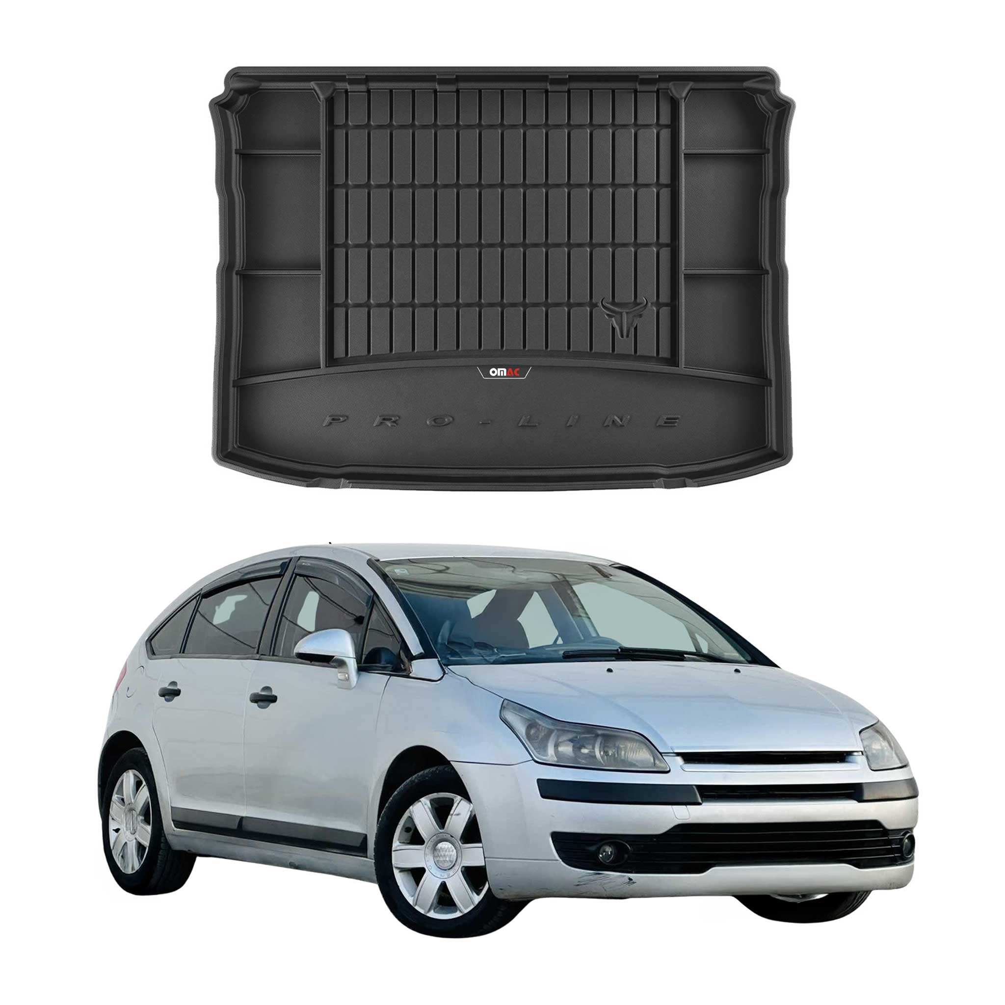 OMAC Tapis De Coffre en caoutchouc pour Citroen C4 2004-2010 Noir Premium