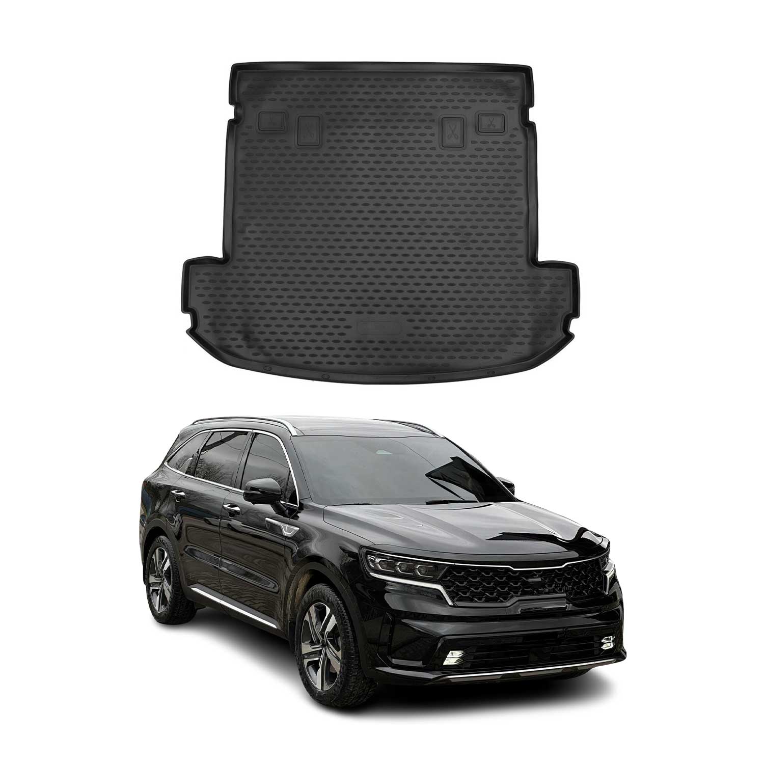 OMAC Tapis de coffre pour Kia Sorento MQ4 2021-2026 sur mesure en caoutchouc