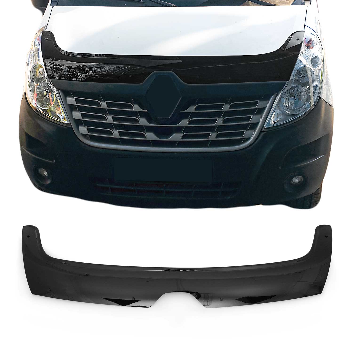 Deflecteurs d'air capot de voiture pour Renault Master 2014-2020 Acrylique Noir