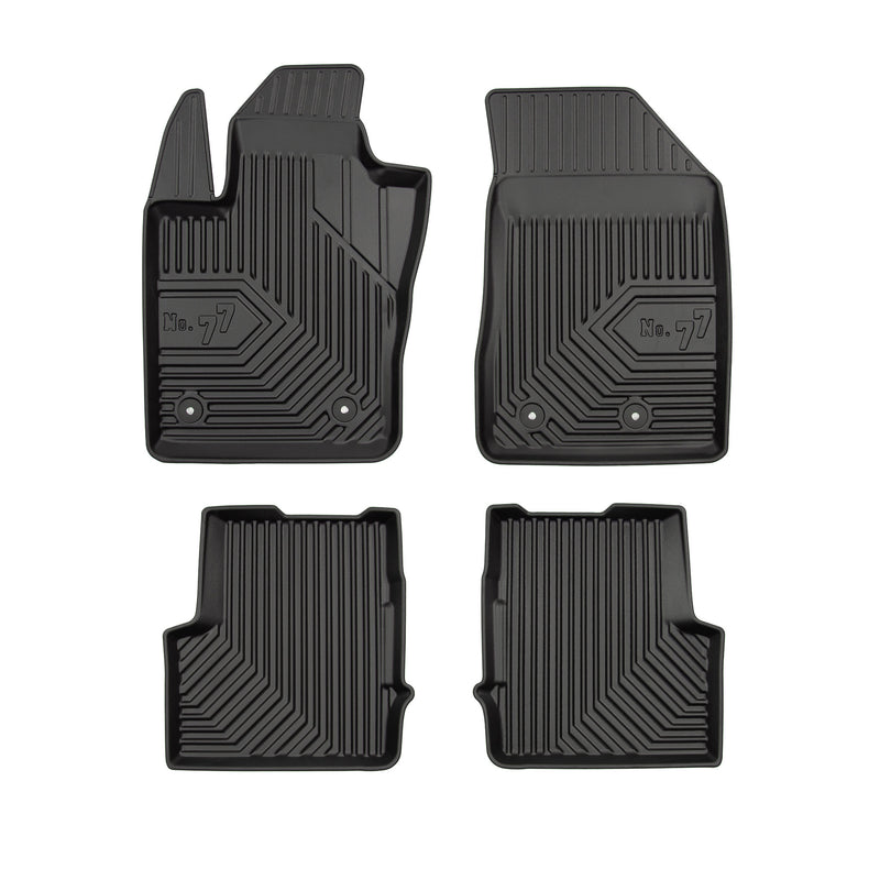 Tapis de Sol de Voiture pour Fiat 500X 2014-2024 TPE Antidérapant Noir 4Pcs