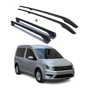 Kit Barres de toit pour VW Caddy 4 2015-2020 L1 Empattement Court Alu Noir 4x