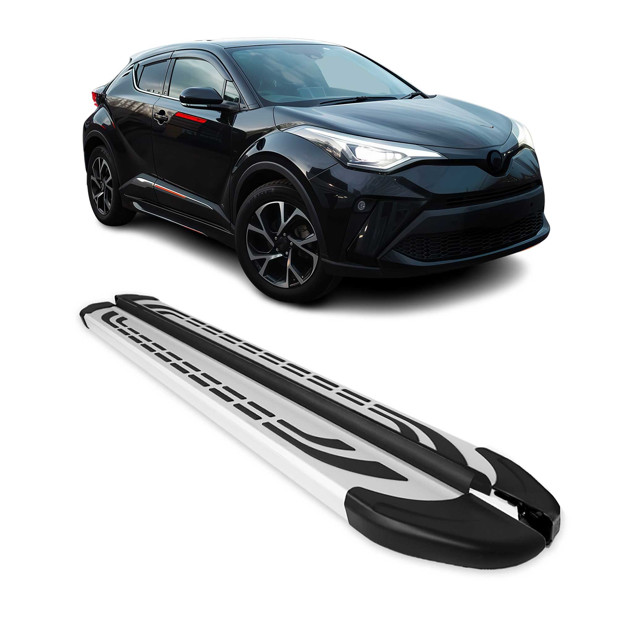 Marchepieds Latéraux pédale pour Toyota C-HR 2016-2023 Aluminium Gris 2Pcs