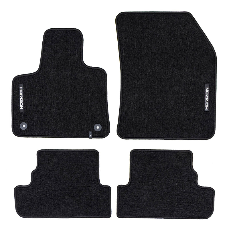 Tapis de Sol de Voiture pour Peugeot 3008 II Hybrid 2016-2024 Velours Noir 4Pcs