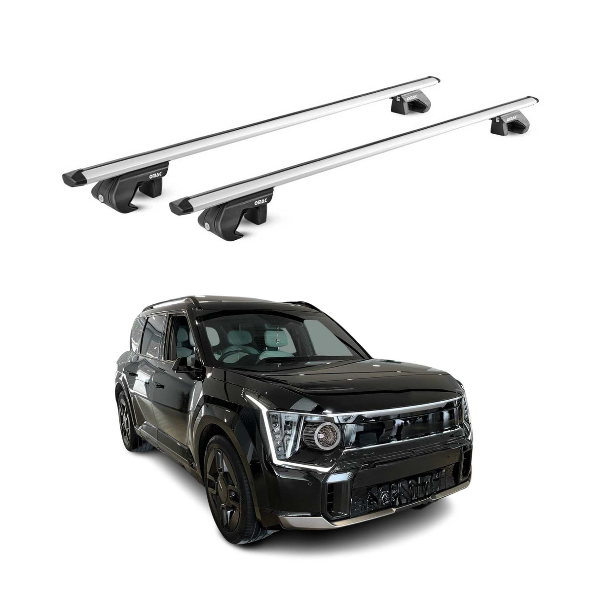 Barres transversales de toit pour Kia EV9 2023-2026 Aluminium Argente 2Pcs