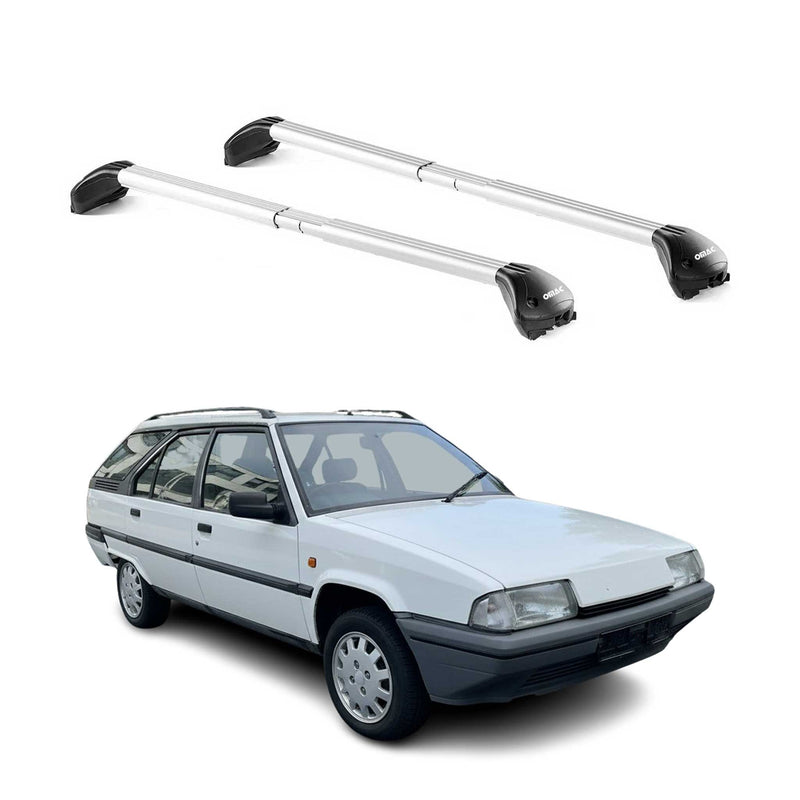 Barres de toit pour Citroen BX Break 1983-1994 5P Gris Argenté 2 pièces ABE