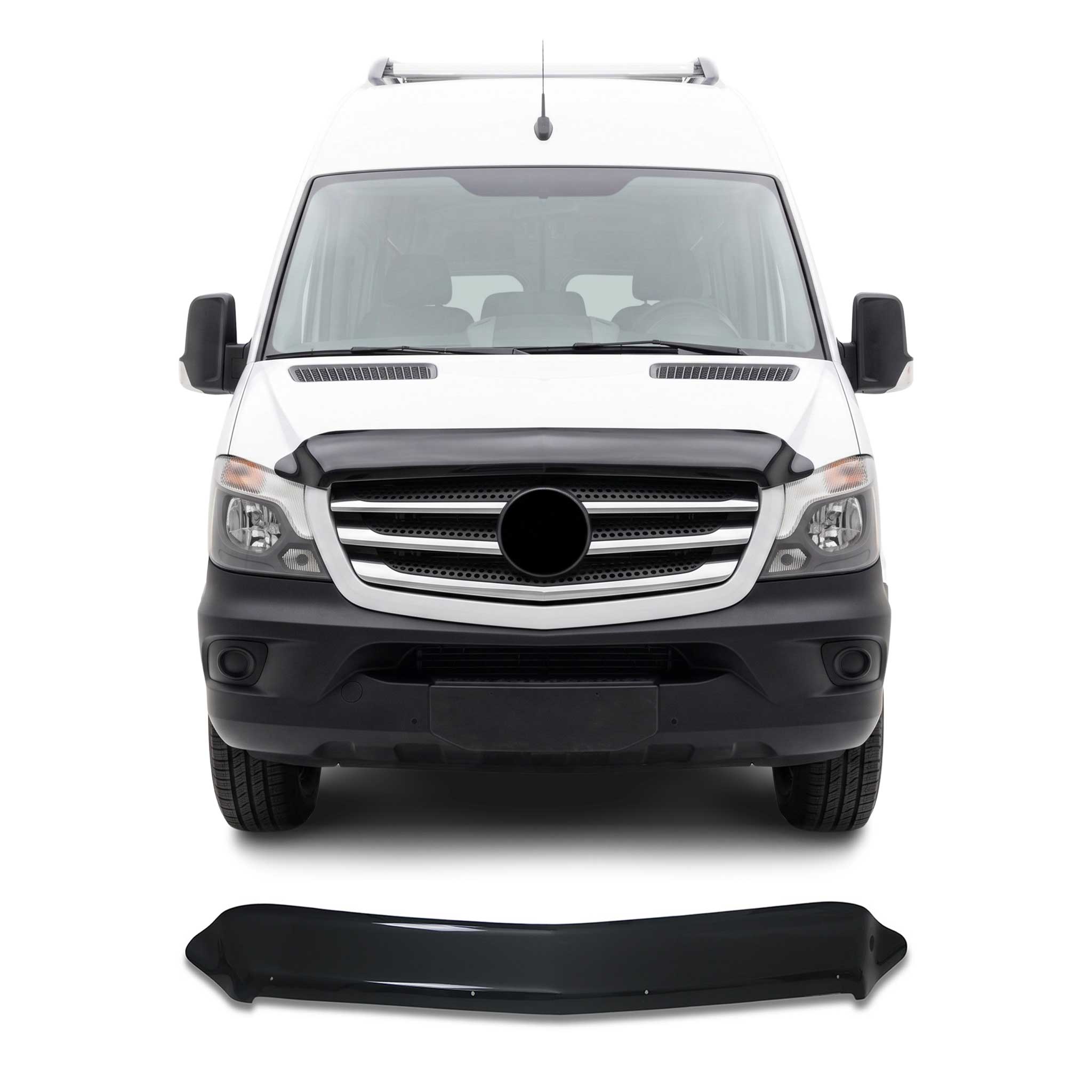 Deflecteurs d'air capot de voiture pour Mercedes Sprinter W906 2013-2018 Noir