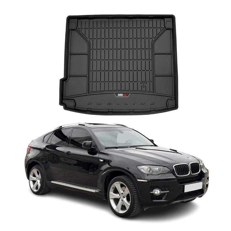 OMAC Tapis de coffre caoutchouc pour BMW X6 E71 E72 2007-2014 Noir Premium